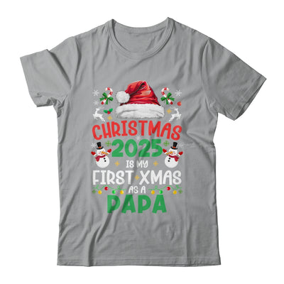 Funny Christmas 2025 Is My First Xmas As A Papa Family Shirt & Sweatshirt | teecentury