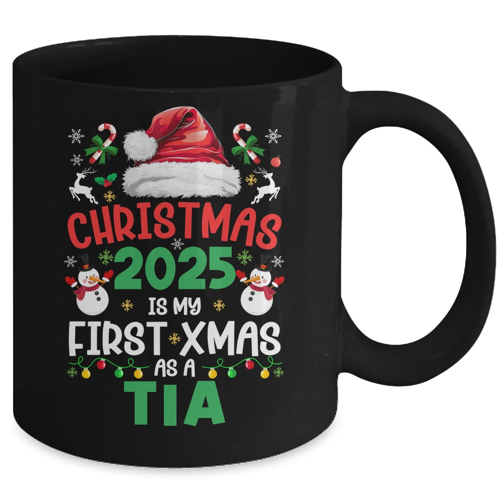 Funny Christmas 2025 Is My First Xmas As A Tia Family Mug | teecentury