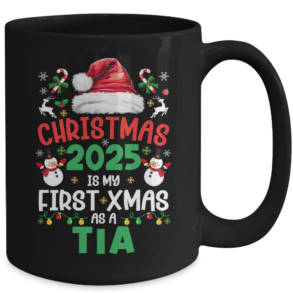 Funny Christmas 2025 Is My First Xmas As A Tia Family Mug | teecentury