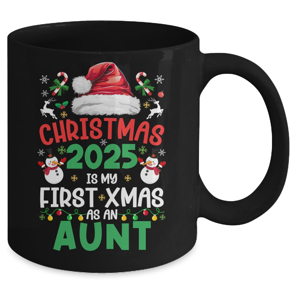 Funny Christmas 2025 Is My First Xmas As An Aunt Family Mug | teecentury