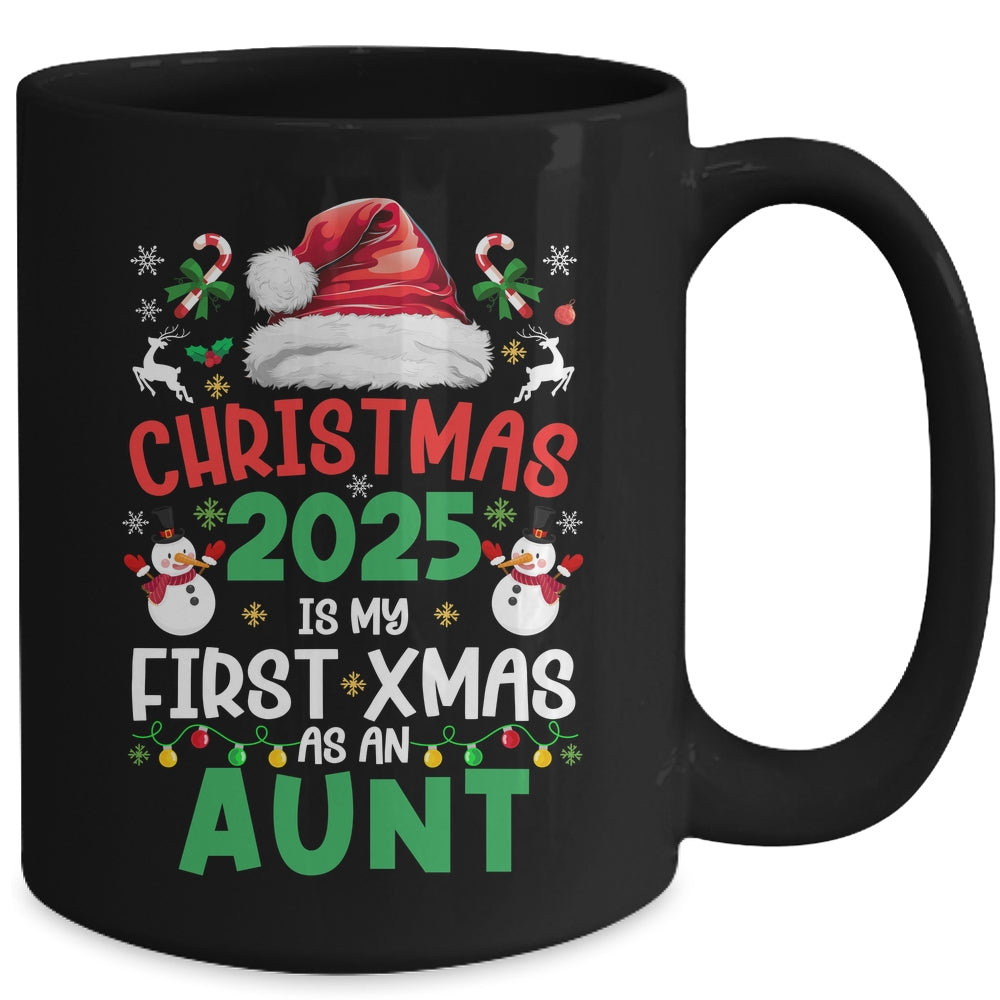 Funny Christmas 2025 Is My First Xmas As An Aunt Family Mug | teecentury