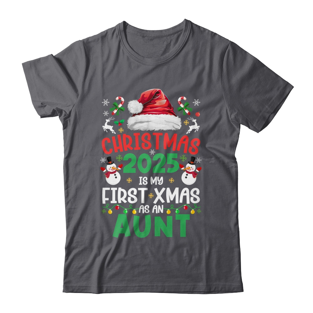 Funny Christmas 2025 Is My First Xmas As An Aunt Family Shirt & Sweatshirt | teecentury