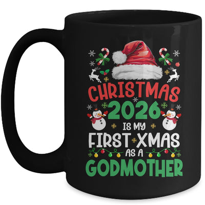 Funny Christmas 2026 Is My First Xmas As A Godmother Family Mug | teecentury