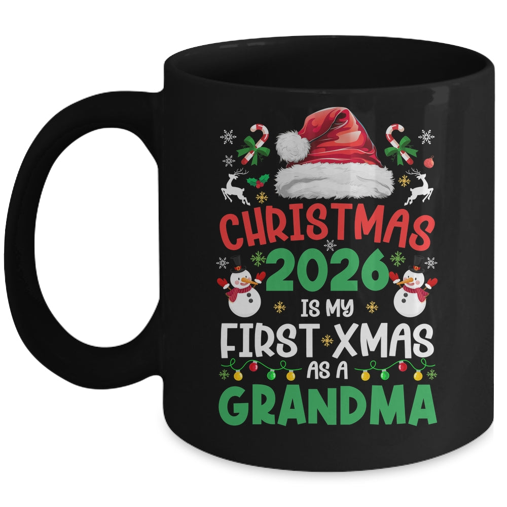 Funny Christmas 2026 Is My First Xmas As A Grandma Family Mug | teecentury