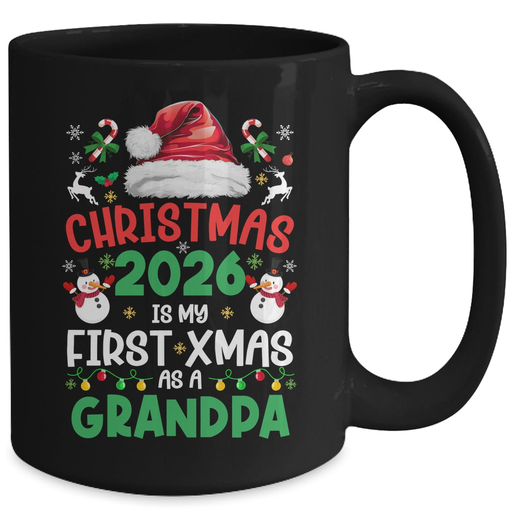 Funny Christmas 2026 Is My First Xmas As A Grandpa Family Mug | teecentury