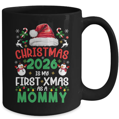 Funny Christmas 2026 Is My First Xmas As A Mommy Family Mug | teecentury