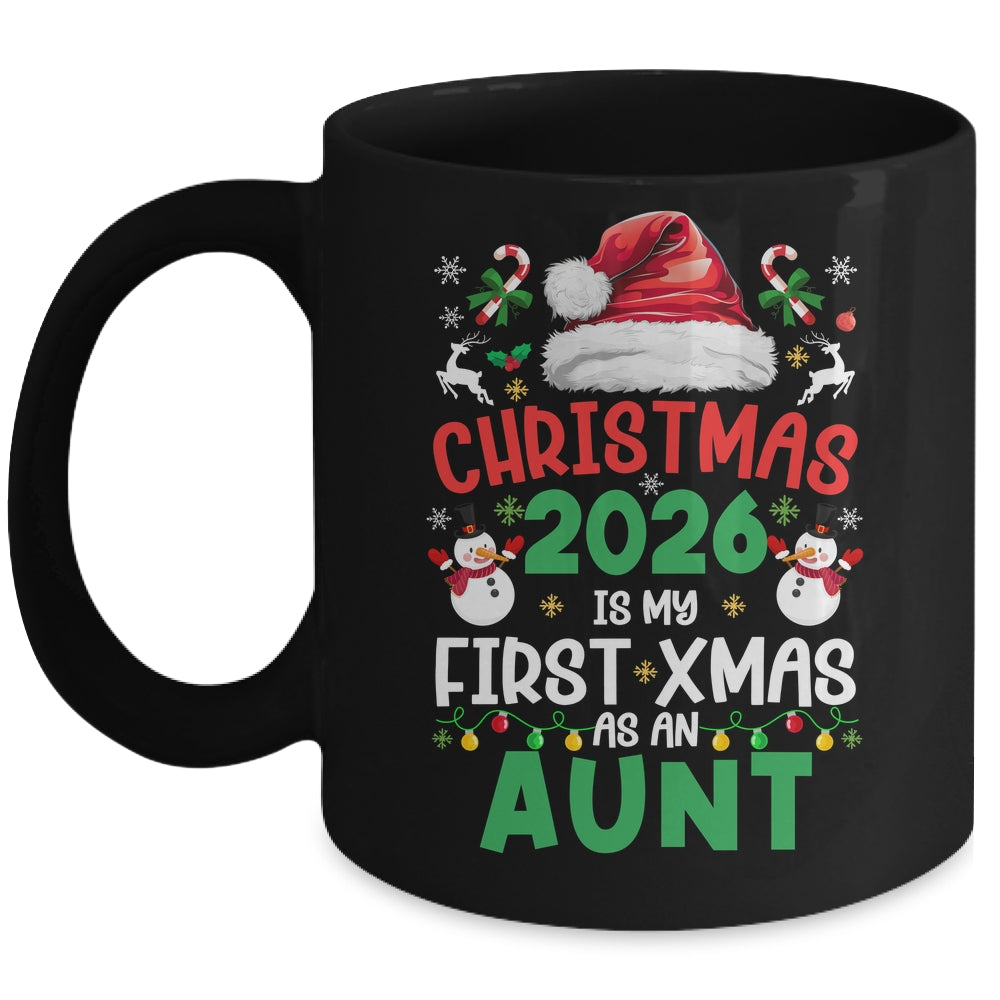 Funny Christmas 2026 Is My First Xmas As An Aunt Family Mug | teecentury