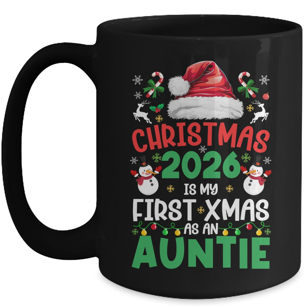 Funny Christmas 2026 Is My First Xmas As An Auntie Family Mug | teecentury