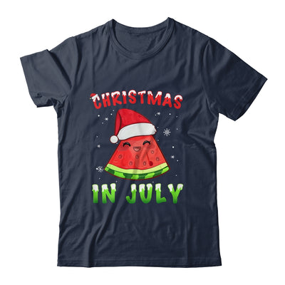 Funny Christmas In July Shirt Summer Watermelon Santa Hat Shirt & Tank Top | teecentury