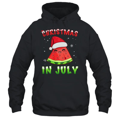 Funny Christmas In July Shirt Summer Watermelon Santa Hat Shirt & Tank Top | teecentury