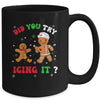 Funny Christmas Nurse Gingerbread Man Did You Try Icing It Mug | teecentury