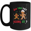 Funny Christmas Nurse Gingerbread Man Did You Try Icing It Mug | teecentury