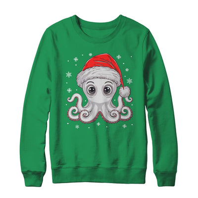 Funny Christmas Octopus Santa Hat Octopus Lovers Men Women Shirt & Sweatshirt | teecentury