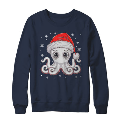Funny Christmas Octopus Santa Hat Octopus Lovers Men Women Shirt & Sweatshirt | teecentury