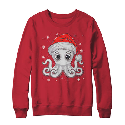 Funny Christmas Octopus Santa Hat Octopus Lovers Men Women Shirt & Sweatshirt | teecentury