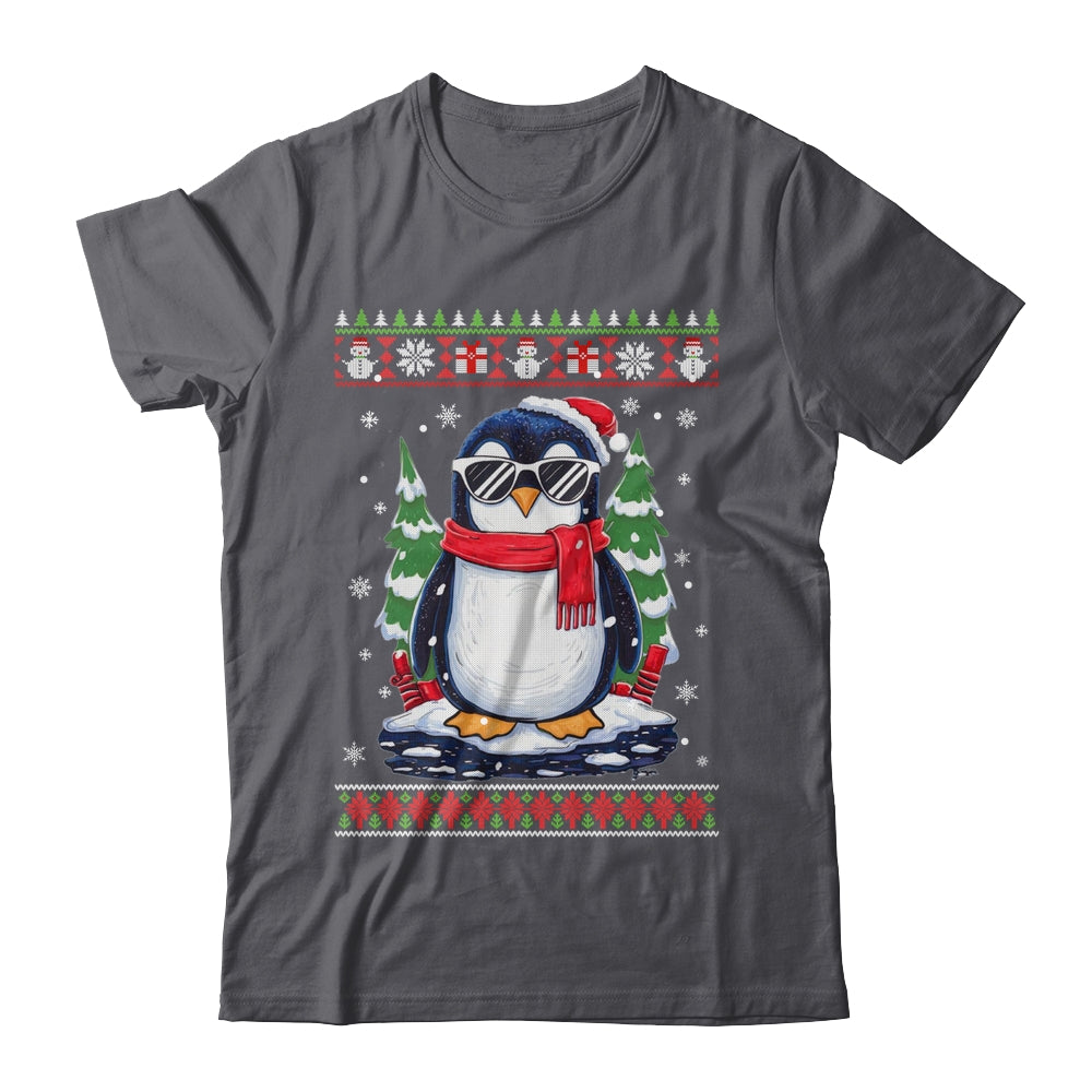 Funny Christmas Penguin With Sunglasses Ugly Christmas Shirt & Sweatshirt | teecentury