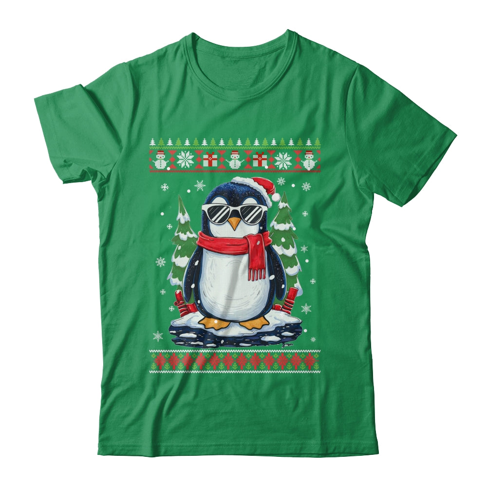 Funny Christmas Penguin With Sunglasses Ugly Christmas Shirt & Sweatshirt | teecentury