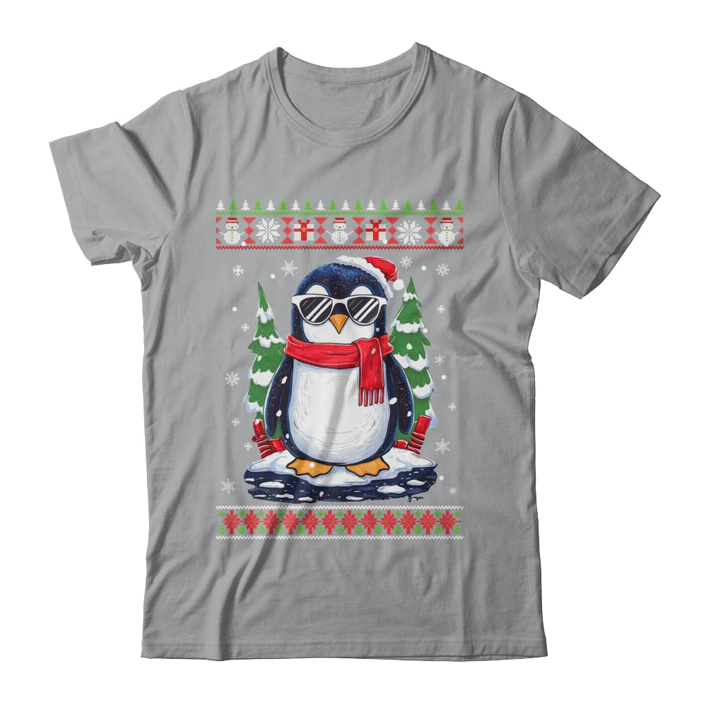 Funny Christmas Penguin With Sunglasses Ugly Christmas Shirt & Sweatshirt | teecentury