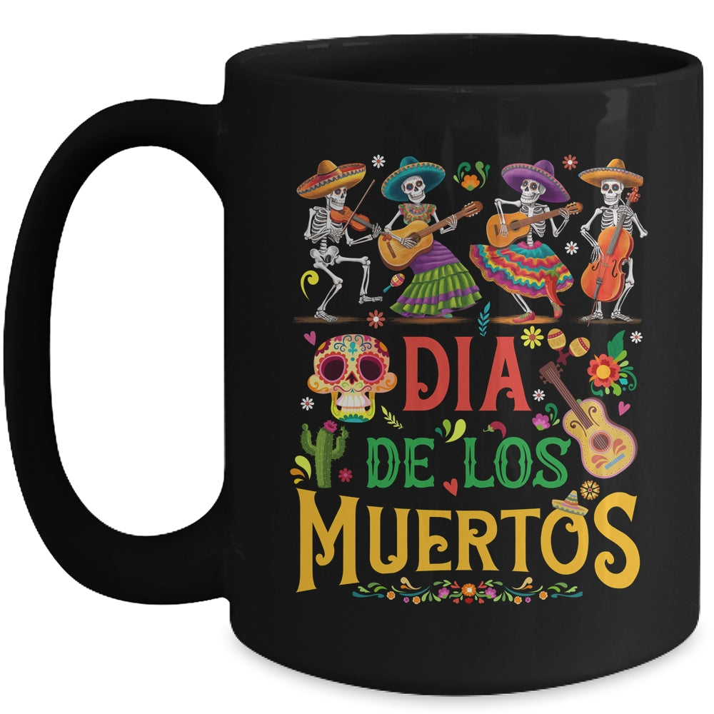 Funny Cinco De Mayo Skeleton Skull Fiesta Sombreros Guitar Mug | teecentury