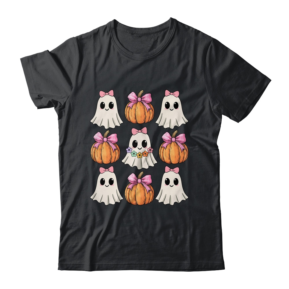 Funny Coquette Bow Pumpkin Halloween Ghost Spooky Season Shirt & Sweatshirt | teecentury