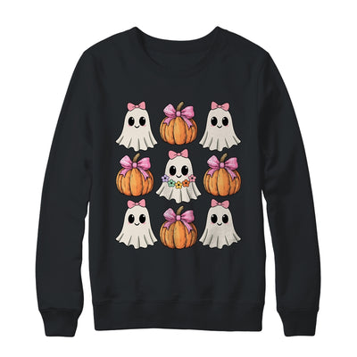 Funny Coquette Bow Pumpkin Halloween Ghost Spooky Season Shirt & Sweatshirt | teecentury