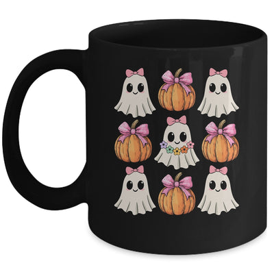Funny Coquette Bow Pumpkin Halloween Ghost Spooky Season Mug | teecentury