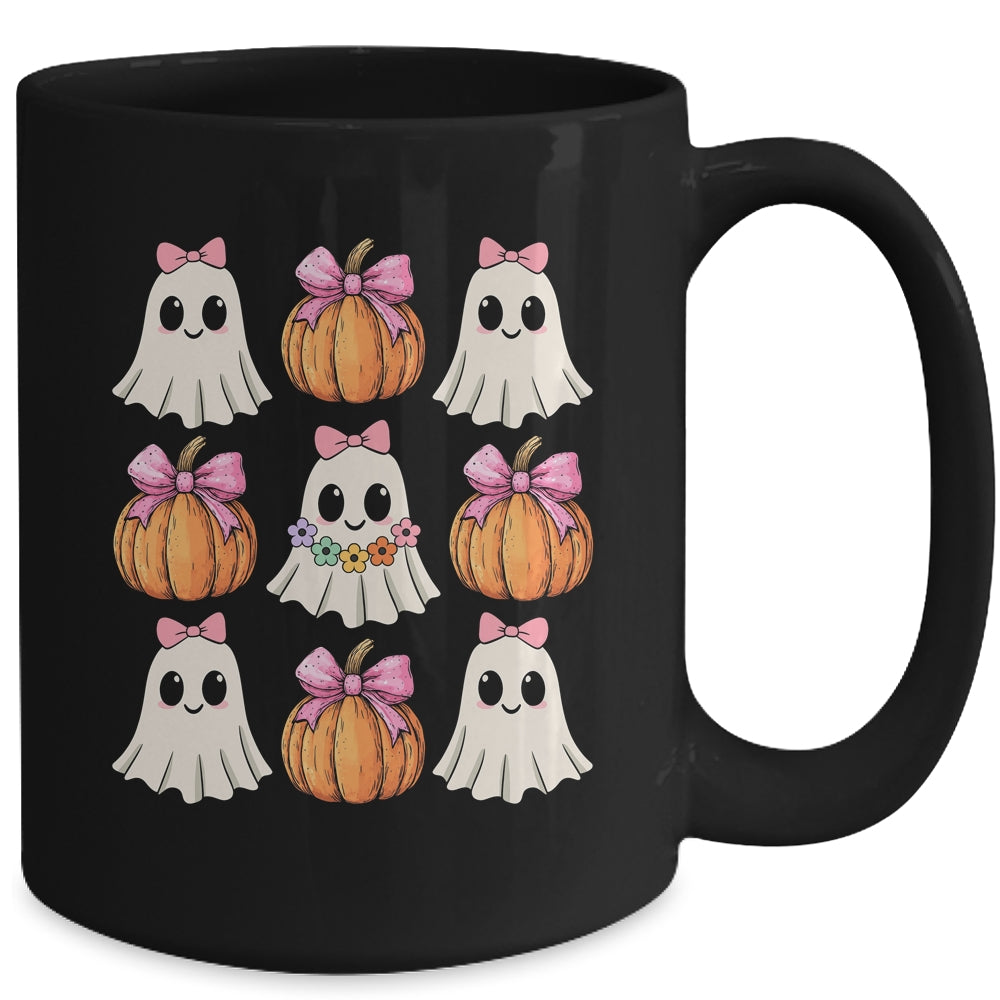 Funny Coquette Bow Pumpkin Halloween Ghost Spooky Season Mug | teecentury