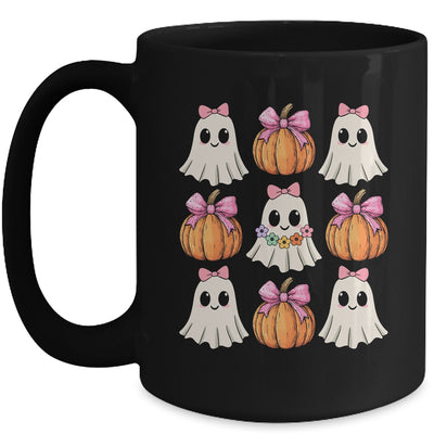 Funny Coquette Bow Pumpkin Halloween Ghost Spooky Season Mug | teecentury