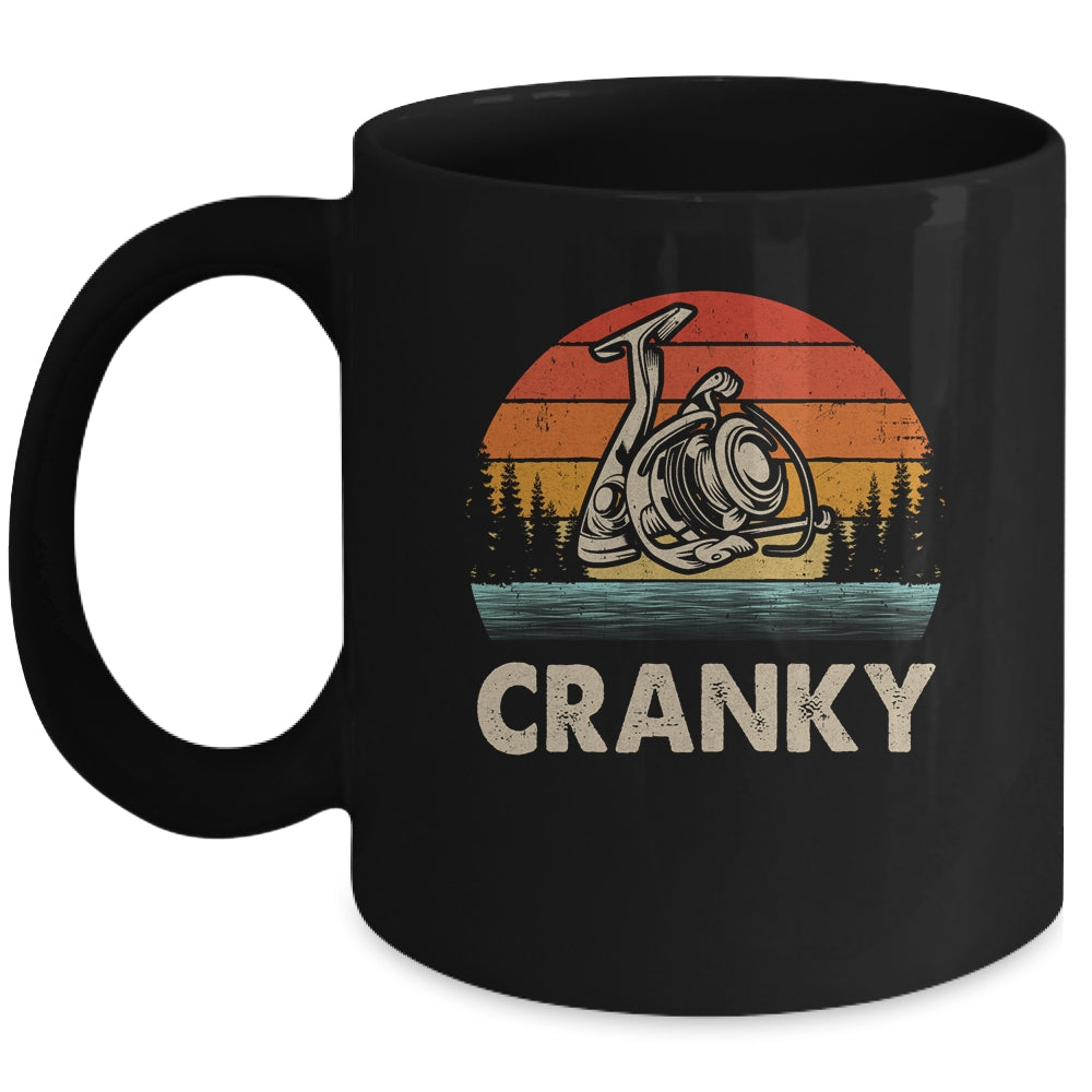 Funny Cranky Fishing Reel Humor Ideas Fishermen Vintage Mug | teecentury