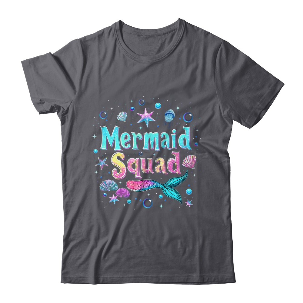 Funny Cute Mermaid Squad Birthday Party Daughter Girls Shirt & Tank Top | teecentury