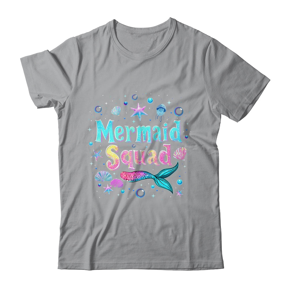 Funny Cute Mermaid Squad Birthday Party Daughter Girls Shirt & Tank Top | teecentury