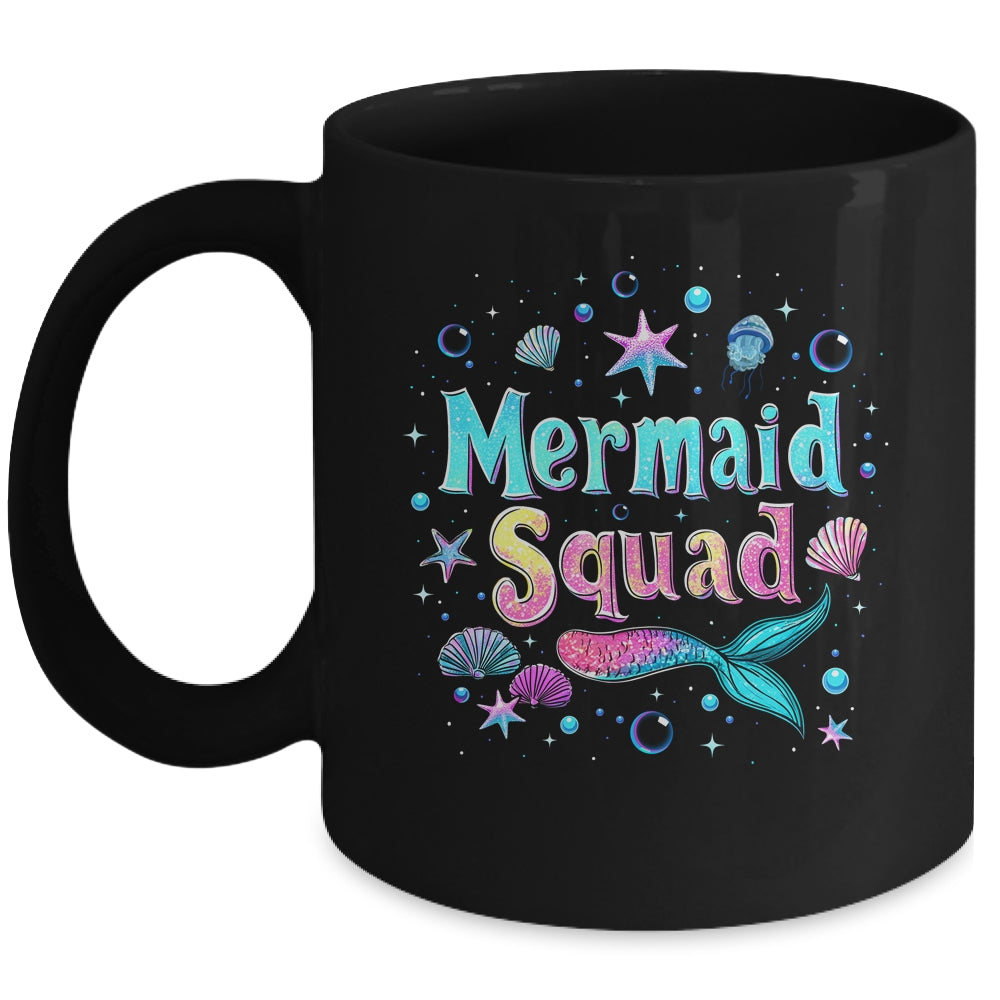 Funny Cute Mermaid Squad Birthday Party Daughter Girls Mug | teecentury