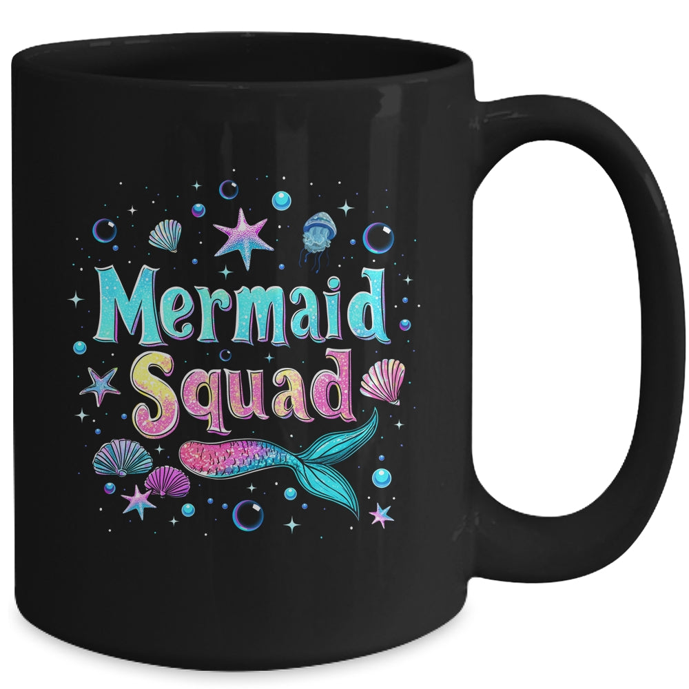Funny Cute Mermaid Squad Birthday Party Daughter Girls Mug | teecentury