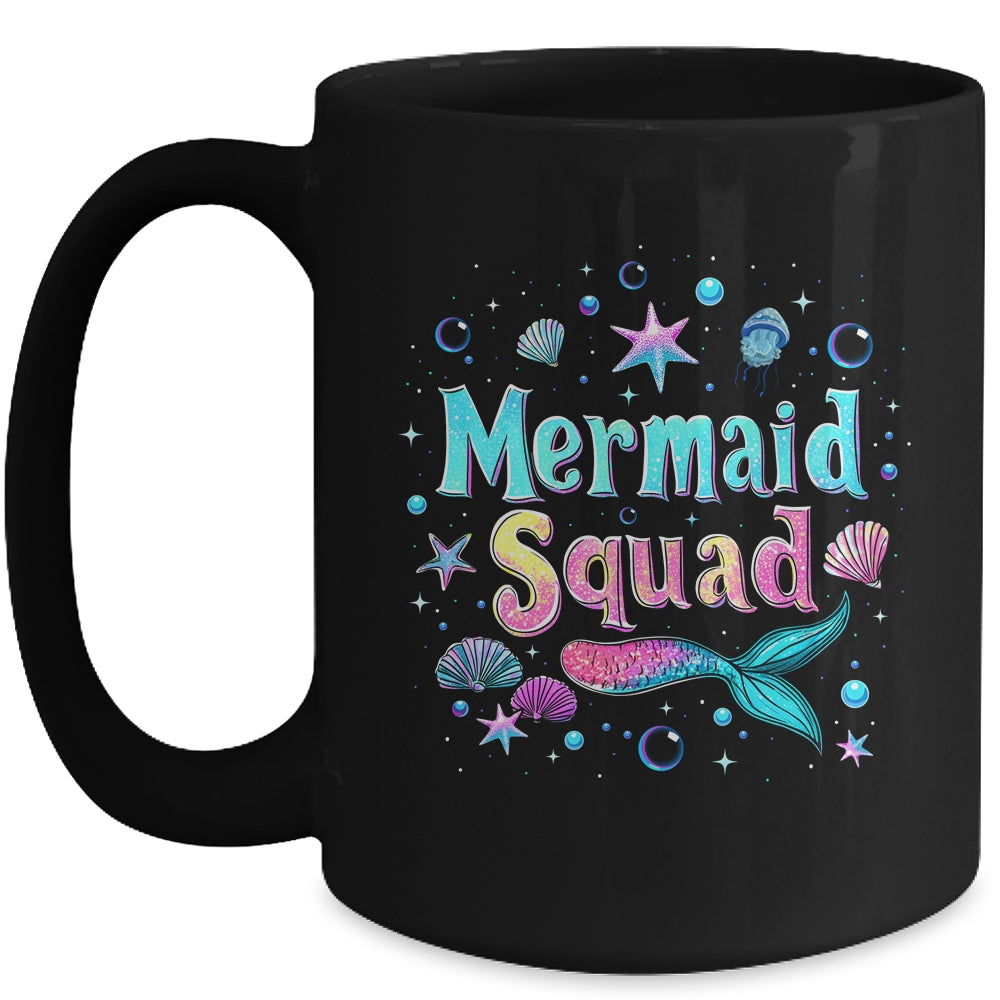 Funny Cute Mermaid Squad Birthday Party Daughter Girls Mug | teecentury