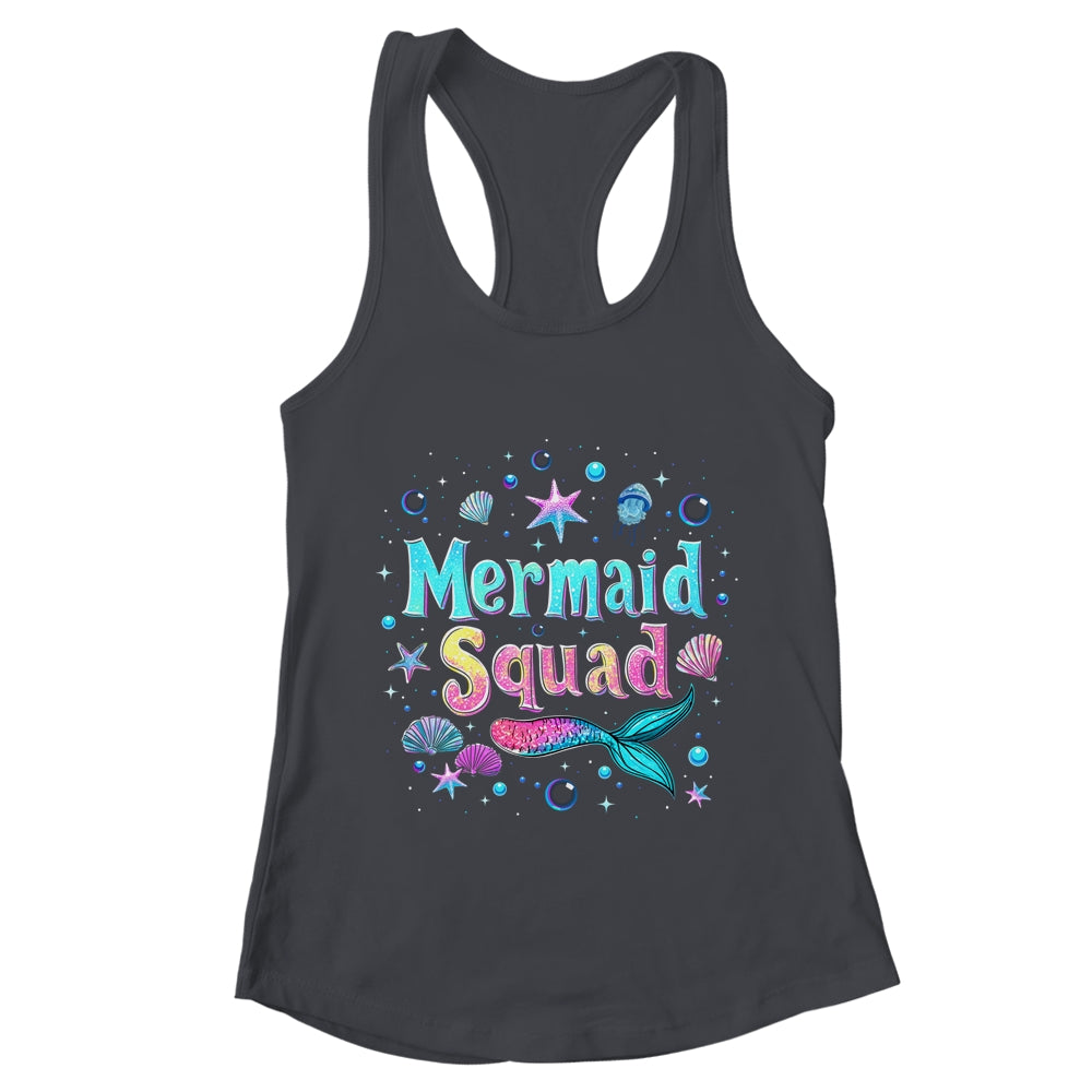 Funny Cute Mermaid Squad Birthday Party Daughter Girls Shirt & Tank Top | teecentury