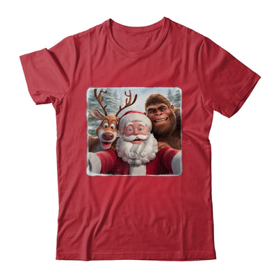 Funny Cute Reindeer Bigfoot Santa Selfie Christmas Xmas Shirt & Sweatshirt | teecentury
