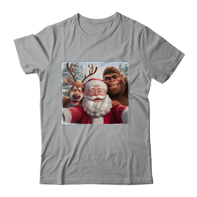 Funny Cute Reindeer Bigfoot Santa Selfie Christmas Xmas Shirt & Sweatshirt | teecentury