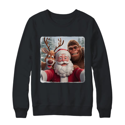 Funny Cute Reindeer Bigfoot Santa Selfie Christmas Xmas Shirt & Sweatshirt | teecentury