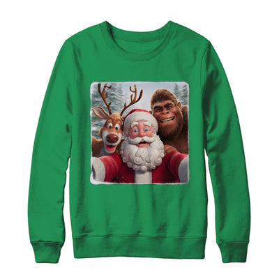 Funny Cute Reindeer Bigfoot Santa Selfie Christmas Xmas Shirt & Sweatshirt | teecentury