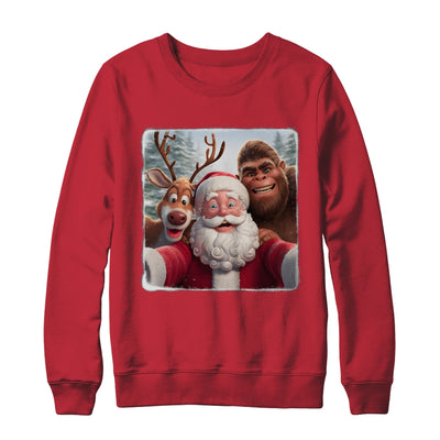 Funny Cute Reindeer Bigfoot Santa Selfie Christmas Xmas Shirt & Sweatshirt | teecentury