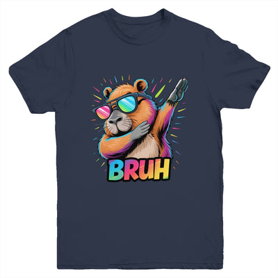 Funny Dabbing Capy Bruh Teens Youth Kids Meme Rodent Lovers Youth Shirt | teecentury