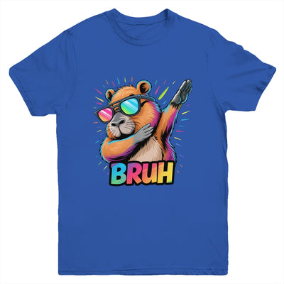 Funny Dabbing Capy Bruh Teens Youth Kids Meme Rodent Lovers Youth Shirt | teecentury