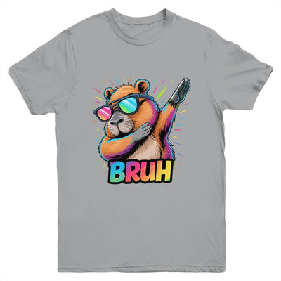 Funny Dabbing Capy Bruh Teens Youth Kids Meme Rodent Lovers Youth Shirt | teecentury