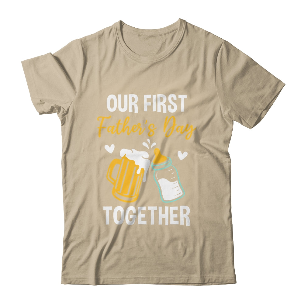 Funny Dad And Son Our First Fathers Day Together 2024 Papa Shirt & Hoodie | teecentury