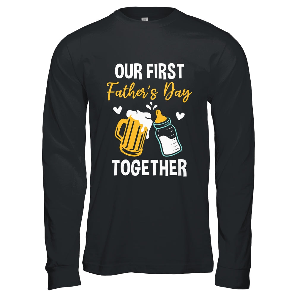 Funny Dad And Son Our First Fathers Day Together 2024 Papa Shirt & Hoodie | teecentury