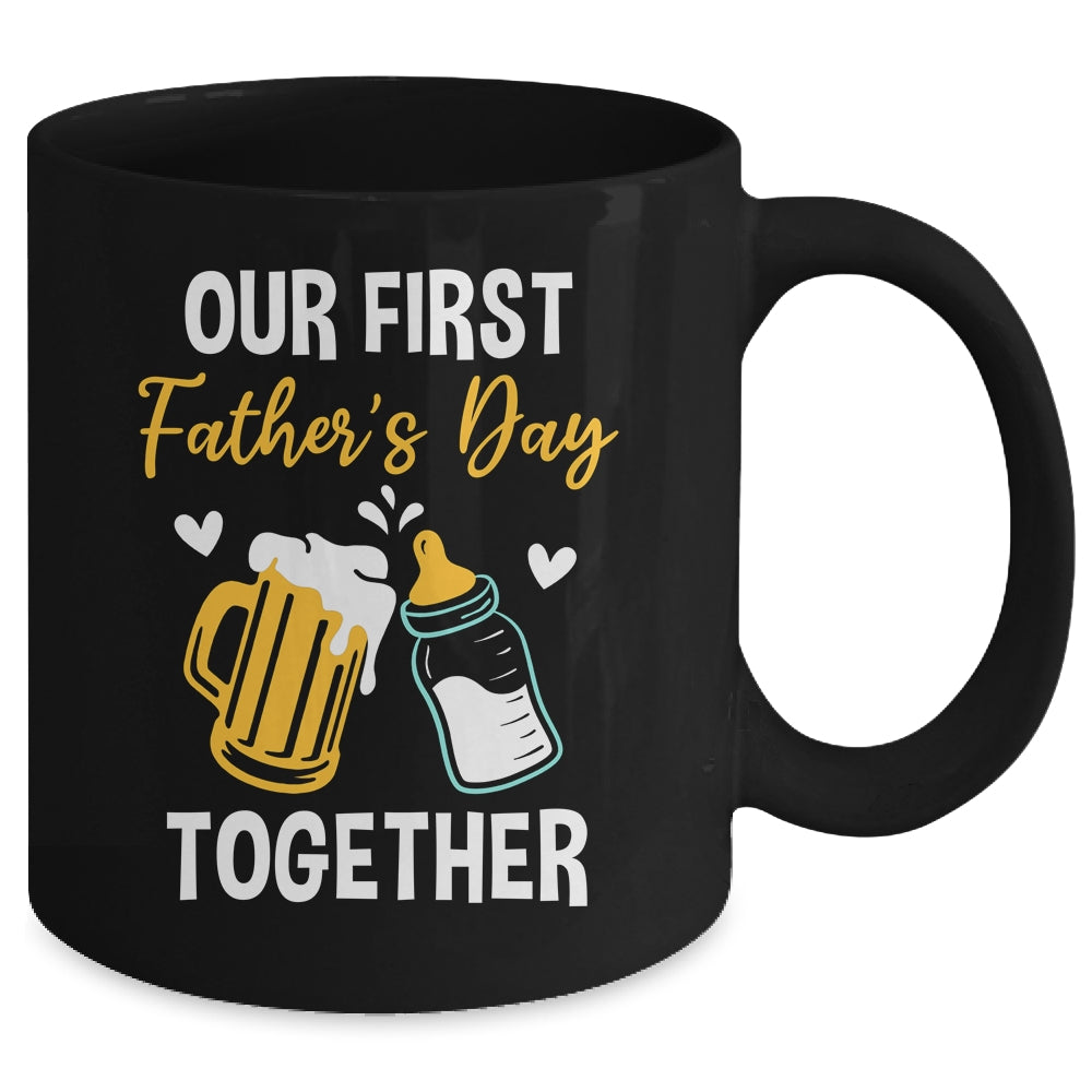 Funny Dad And Son Our First Fathers Day Together 2024 Papa Mug | teecentury
