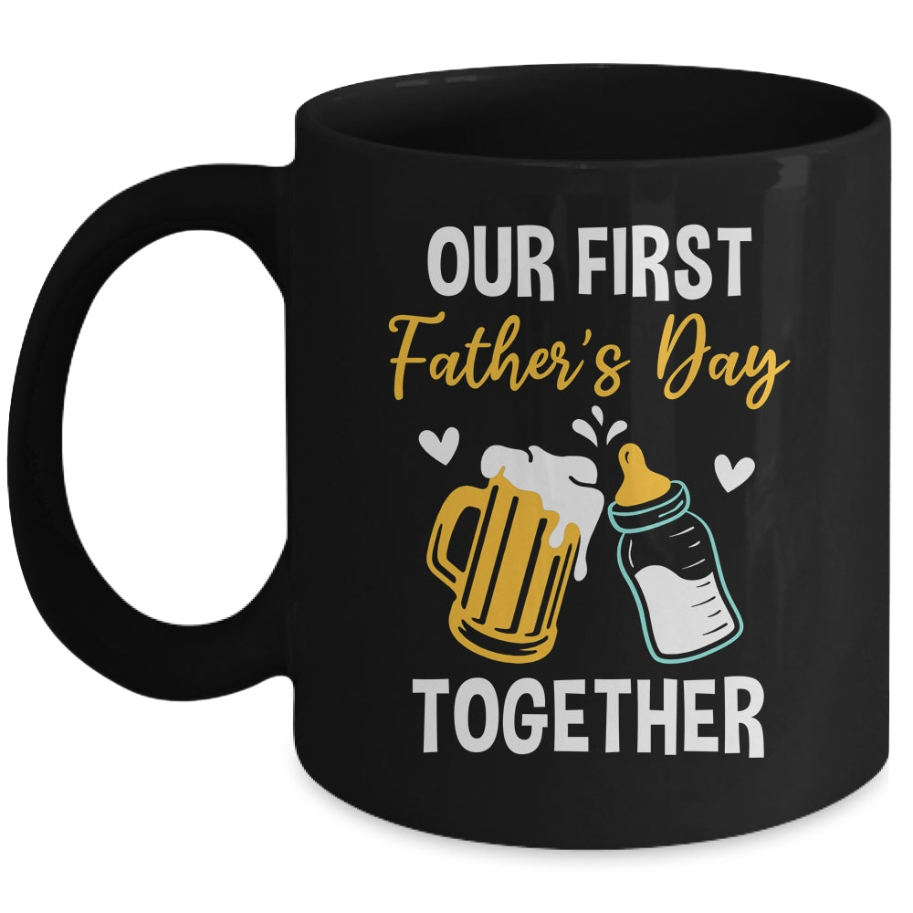 Funny Dad And Son Our First Fathers Day Together 2024 Papa Mug | teecentury