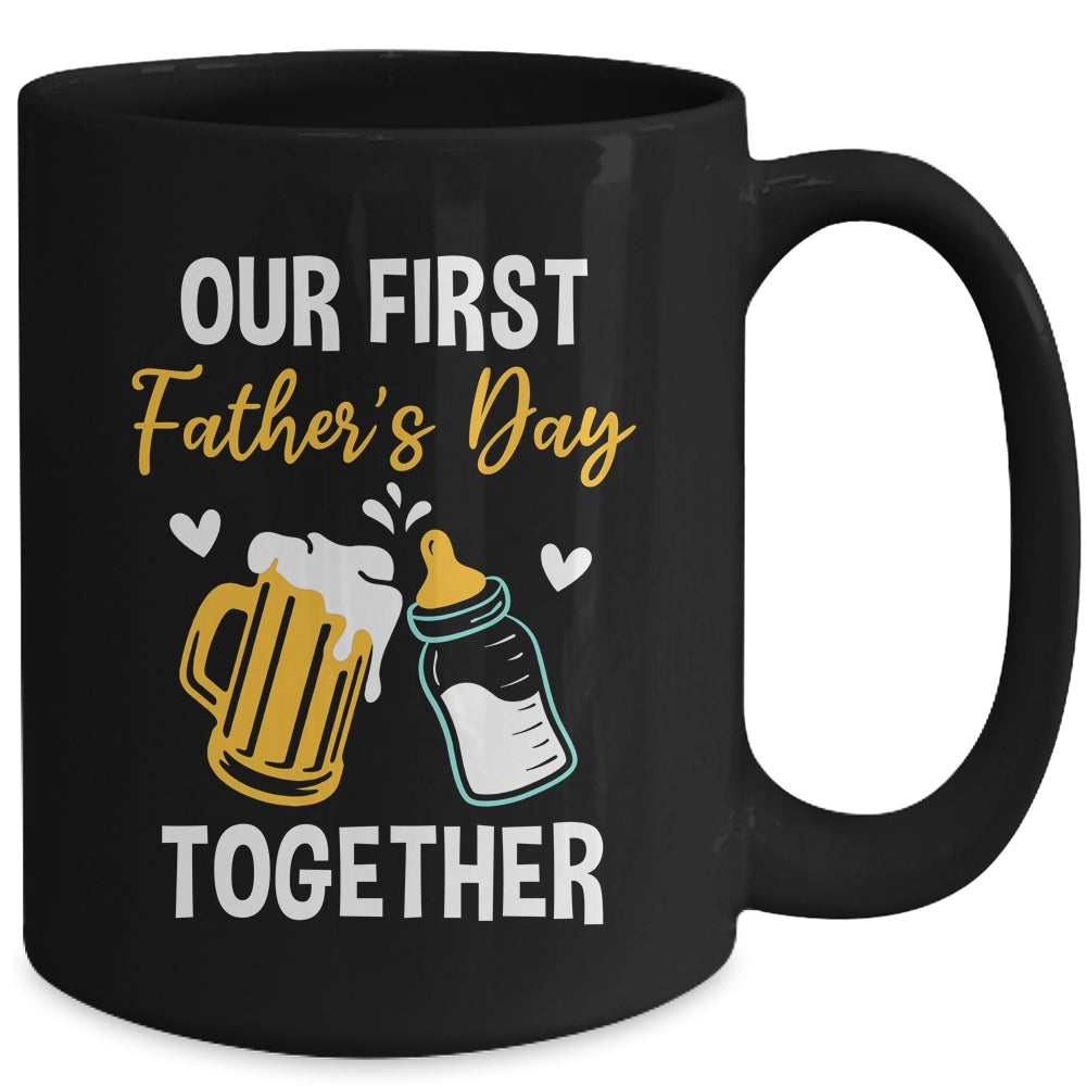 Funny Dad And Son Our First Fathers Day Together 2024 Papa Mug | teecentury