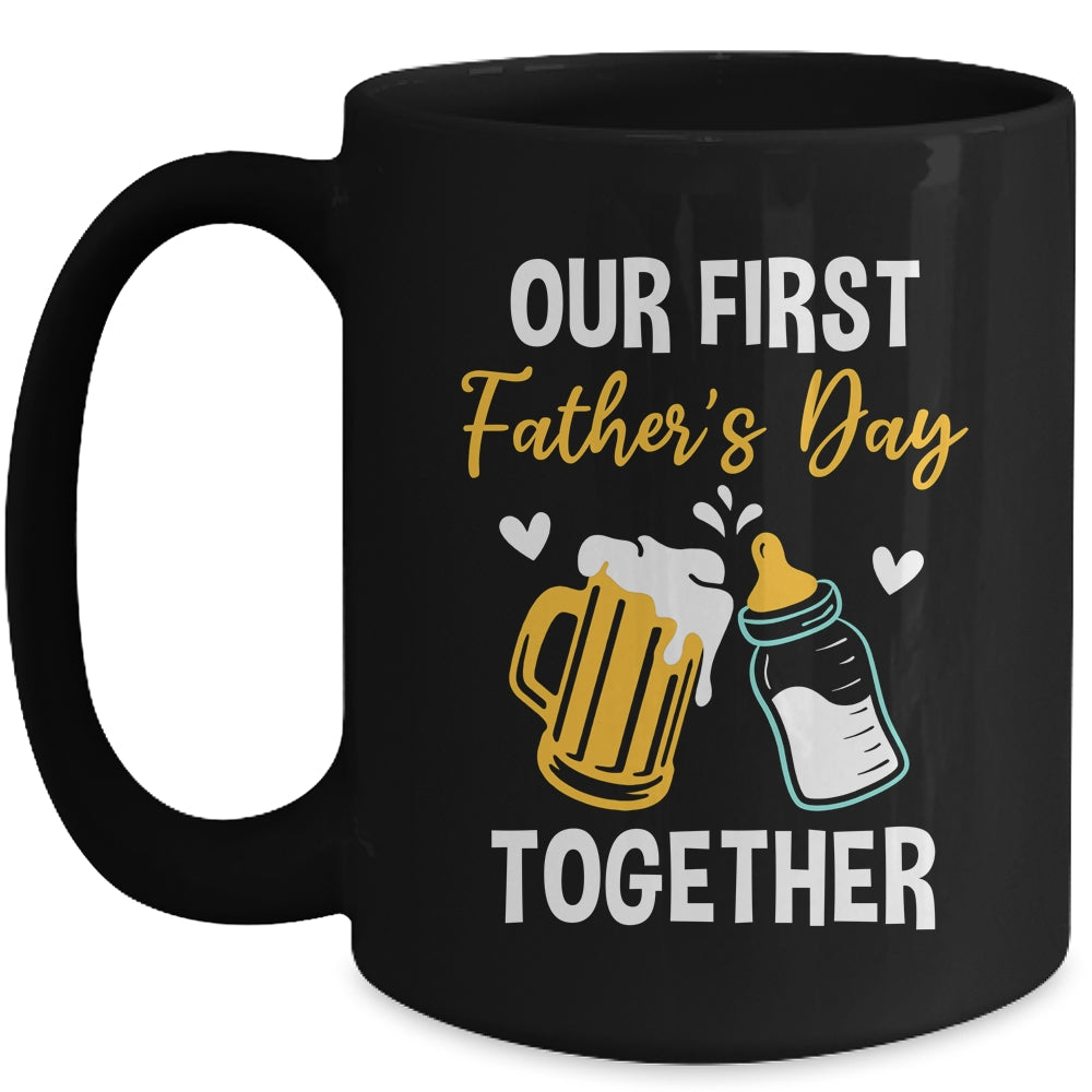 Funny Dad And Son Our First Fathers Day Together 2024 Papa Mug | teecentury
