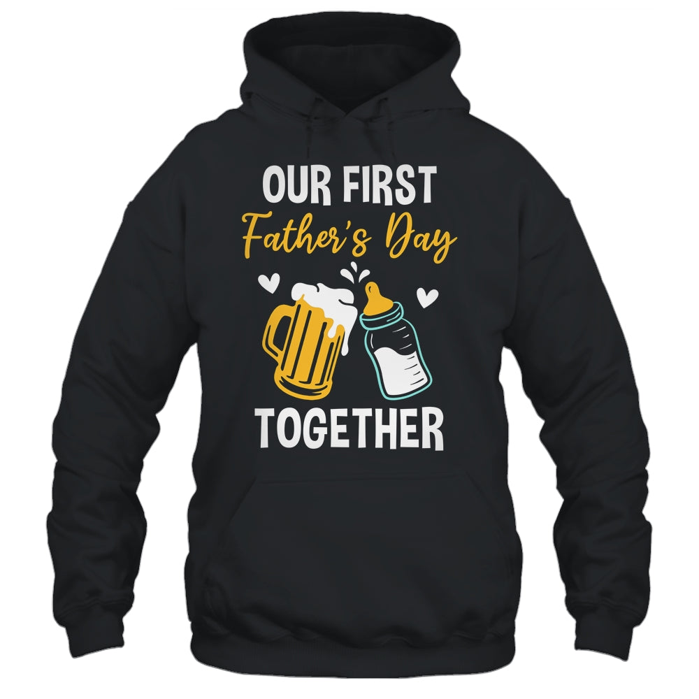 Funny Dad And Son Our First Fathers Day Together 2024 Papa Shirt & Hoodie | teecentury
